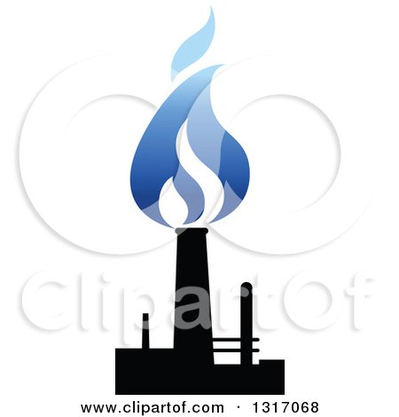 Clipart of a Black and Blue Natural Gas and Flame Design 9 - Royalty Free Vector Illustration by Vector Tradition SM