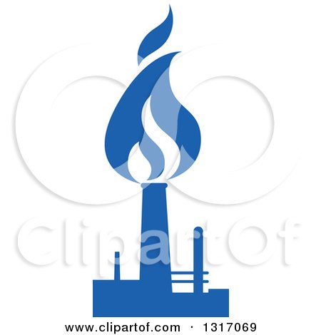 Clipart of a Blue Natural Gas and Flame Design 9 - Royalty Free Vector Illustration by Vector Tradition SM