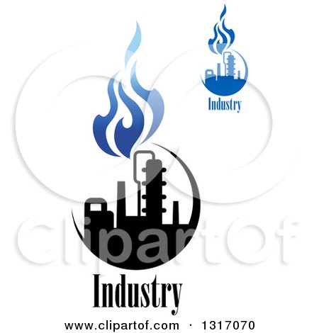 Clipart of Black and Blue Natural Gas and Flame Designs with Text 8 - Royalty Free Vector Illustration by Vector Tradition SM