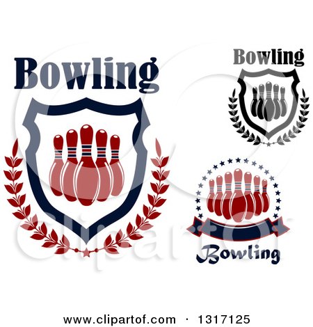 Clipart of Bowling Pin and Text Designs - Royalty Free Vector Illustration by Vector Tradition SM