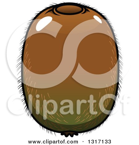 Clipart of a Cartoon Shiny Kiwi Fruit - Royalty Free Vector Illustration by Vector Tradition SM