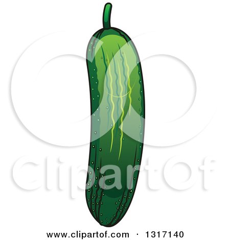 Clipart of a Cartoon Cucumber - Royalty Free Vector Illustration by Vector Tradition SM
