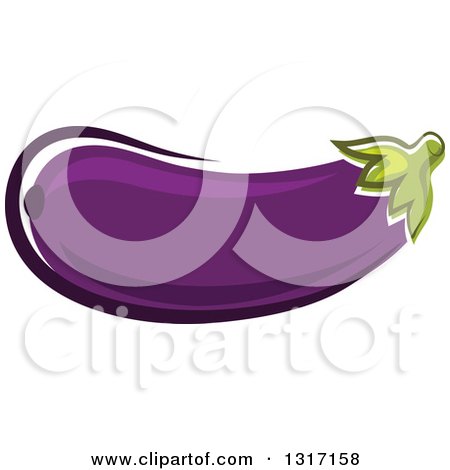 Clipart of a Cartoon Purple Eggplant - Royalty Free Vector Illustration by Vector Tradition SM