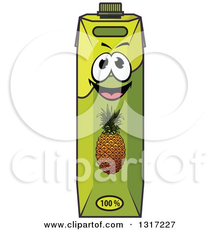 Clipart of a Happy Pineapple Juice Carton Character 4 - Royalty Free Vector Illustration by Vector Tradition SM