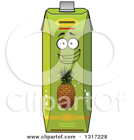 Clipart of a Happy Pineapple Juice Carton Character 4 - Royalty Free Vector Illustration by Vector Tradition SM