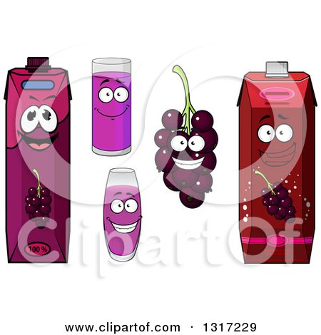 Clipart of Cartoon Currants and Juice Characters 2 - Royalty Free Vector Illustration by Vector Tradition SM
