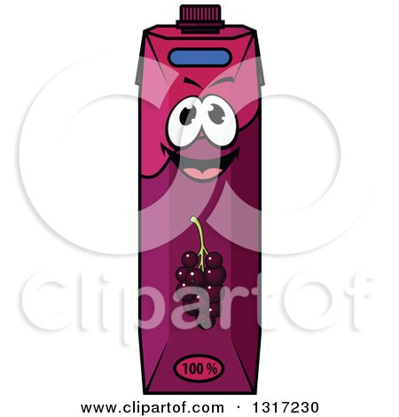 Clipart of a Cartoon Happy Currant Juice Carton Character 5 - Royalty Free Vector Illustration by Vector Tradition SM
