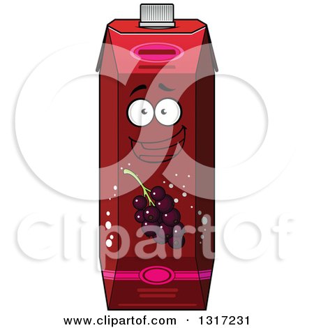 Clipart of a Cartoon Happy Currant Juice Carton Character 6 - Royalty Free Vector Illustration by Vector Tradition SM