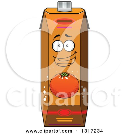 Clipart of a Happy Smiling Cartoon Orange Juice Carton 2 - Royalty Free Vector Illustration by Vector Tradition SM