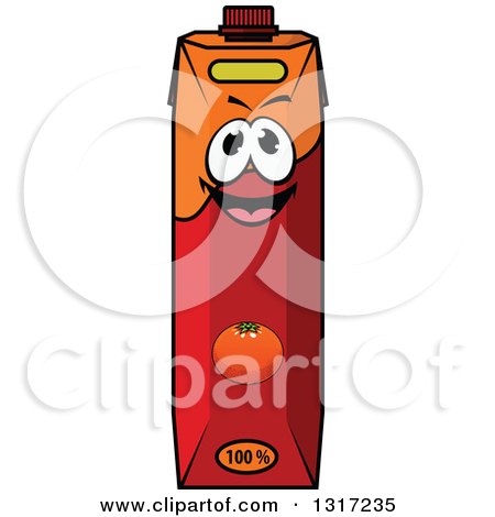 Clipart of a Happy Smiling Cartoon Orange Juice Carton 3 - Royalty Free Vector Illustration by Vector Tradition SM
