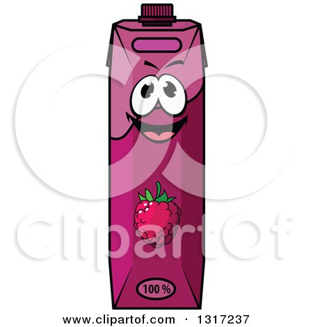 Clipart of a Happy Raspberry Juice Carton 3 - Royalty Free Vector Illustration by Vector Tradition SM