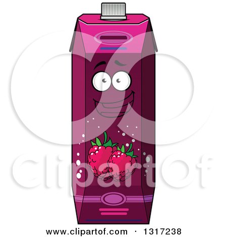 Clipart of a Happy Raspberry Juice Carton 4 - Royalty Free Vector Illustration by Vector Tradition SM