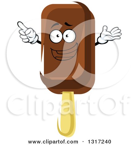 Clipart of a Cartoon Fudge Popsicle Character - Royalty Free Vector Illustration by Vector Tradition SM