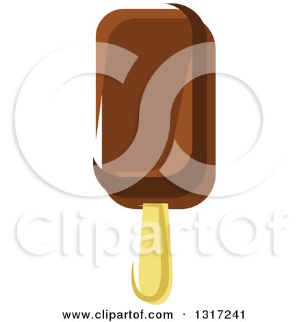 Clipart of a Cartoon Fudge Popsicle - Royalty Free Vector Illustration by Vector Tradition SM
