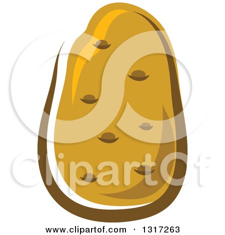 Clipart of a Cartoon Potato - Royalty Free Vector Illustration by Vector Tradition SM