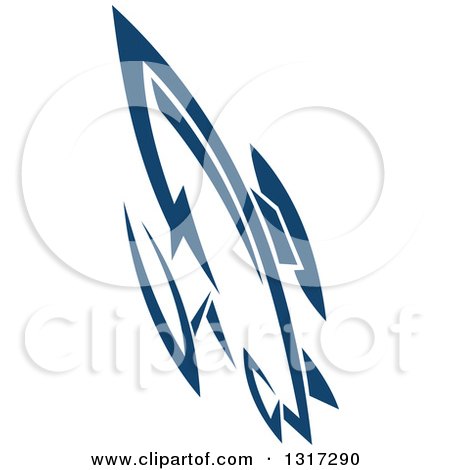 Clipart of a Retro Blue Space Rocket 11 - Royalty Free Vector Illustration by Vector Tradition SM