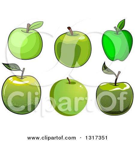 Clipart of Cartoon Green Apples - Royalty Free Vector Illustration by Vector Tradition SM