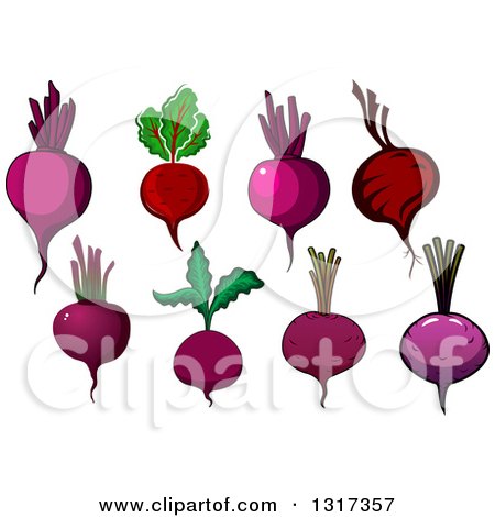 Clipart of Cartoon Beets - Royalty Free Vector Illustration by Vector Tradition SM
