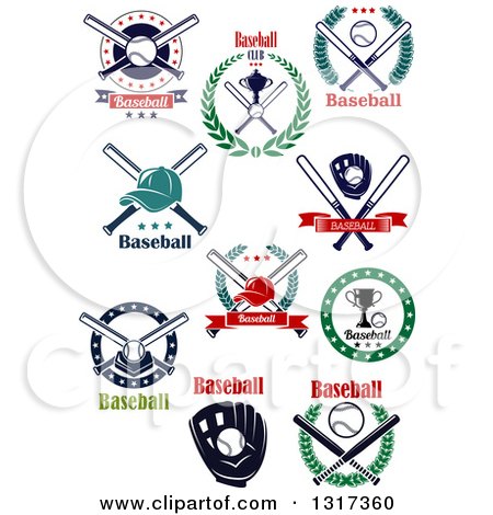 Clipart of Baseball Sports Designs with Text - Royalty Free Vector Illustration by Vector Tradition SM