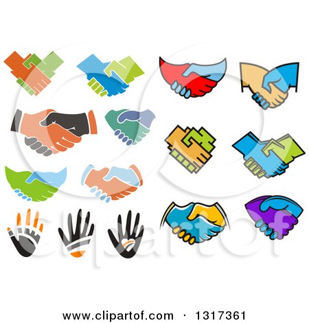 Clipart of Hands and Handshakes - Royalty Free Vector Illustration by Vector Tradition SM