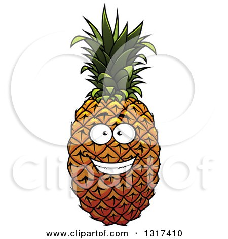 Clipart of a Grinning Pineapple 2 - Royalty Free Vector Illustration by Vector Tradition SM