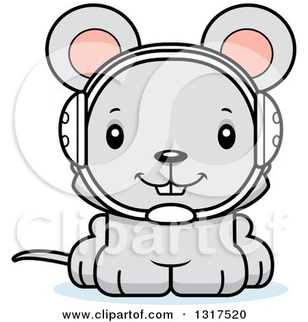 Animal Clipart of a Cartoon Cute Happy Mouse Wrestler - Royalty Free Vector Illustration by Cory Thoman