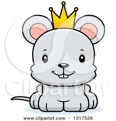 Animal Clipart of a Cartoon Cute Happy Mouse Prince - Royalty Free Vector Illustration by Cory Thoman