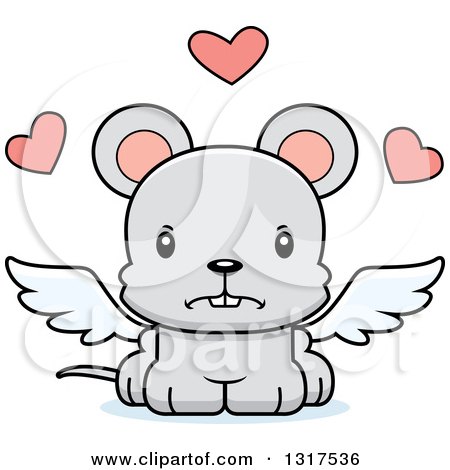 Animal Clipart of a Cartoon Cute Mad Mouse Cupid - Royalty Free Vector Illustration by Cory Thoman