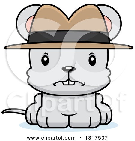 Animal Clipart of a Cartoon Cute Mad Mouse Detective - Royalty Free Vector Illustration by Cory Thoman