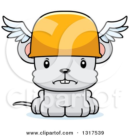 Animal Clipart of a Cartoon Cute Mad Mouse Hermes - Royalty Free Vector Illustration by Cory Thoman