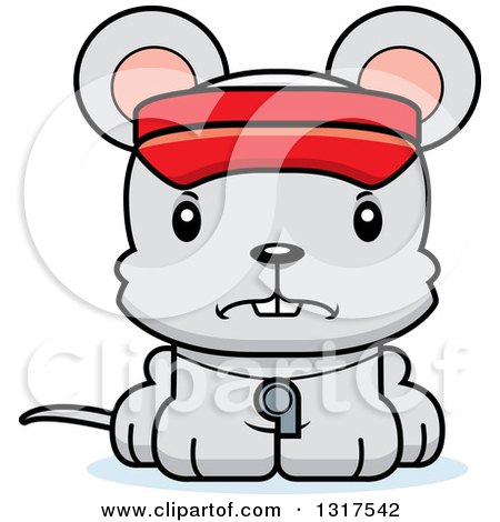 Animal Clipart of a Cartoon Cute Mad Mouse Lifeguard - Royalty Free Vector Illustration by Cory Thoman