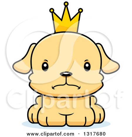 Animal Clipart of a Cartoon Cute Mad Puppy Dog Prince - Royalty Free Vector Illustration by Cory Thoman