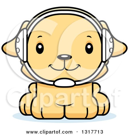 Animal Clipart of a Cartoon Cute Happy Puppy Dog Wrestler - Royalty Free Vector Illustration by Cory Thoman
