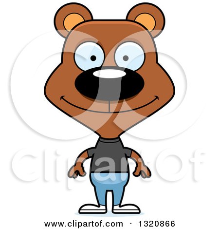 Clipart of a Cartoon Happy Brown Casual Bear - Royalty Free Vector Illustration by Cory Thoman