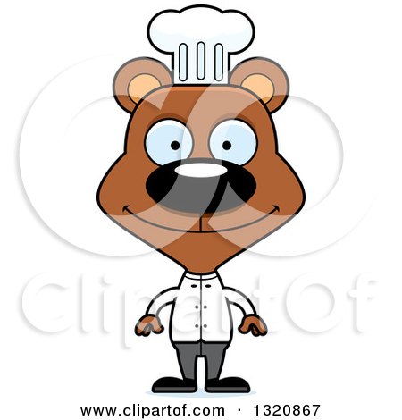 Clipart of a Cartoon Happy Brown Bear Chef - Royalty Free Vector Illustration by Cory Thoman