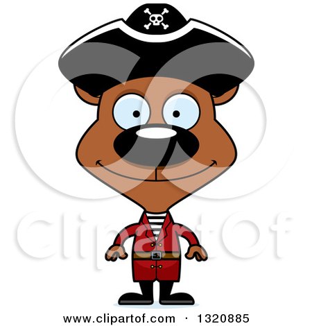 Clipart of a Cartoon Happy Brown Pirate Bear - Royalty Free Vector Illustration by Cory Thoman