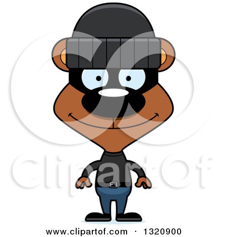 Clipart of a Cartoon Happy Brown Robber Bear - Royalty Free Vector Illustration by Cory Thoman