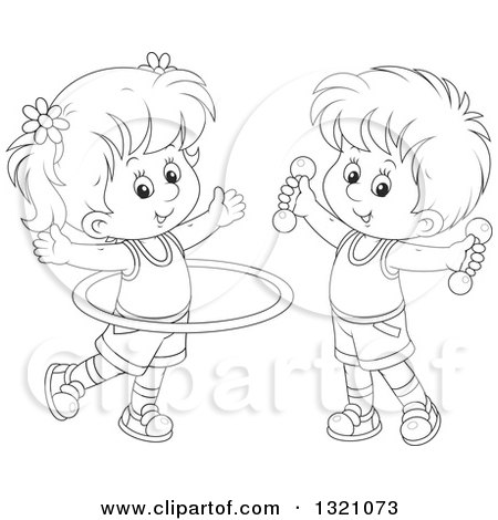 cartoon boy and girl black and white