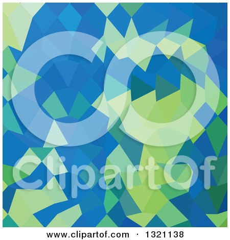 Clipart of a Low Poly Abstract Geometric Background of Dark Cyan - Royalty Free Vector Illustration by patrimonio