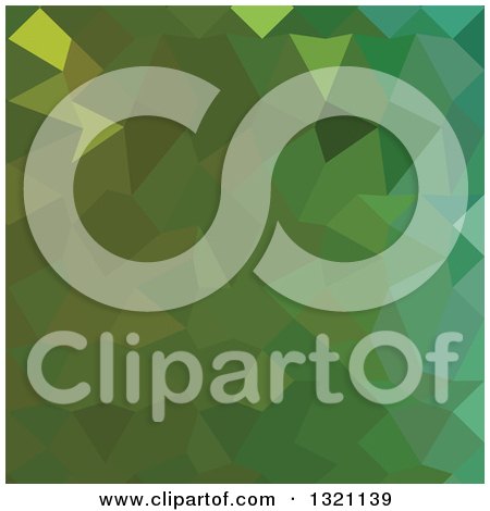 Clipart of a Low Poly Abstract Geometric Background of Dark Pastel Green - Royalty Free Vector Illustration by patrimonio