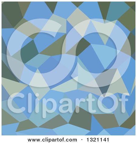 Clipart of a Low Poly Abstract Geometric Background of Bondi Blue - Royalty Free Vector Illustration by patrimonio