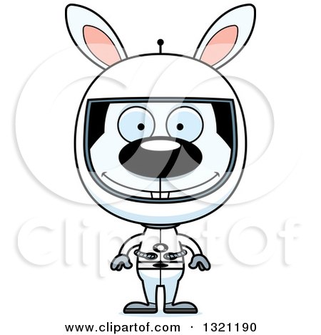 Clipart of a Cartoon Happy Astronaut Rabbit - Royalty Free Vector Illustration by Cory Thoman