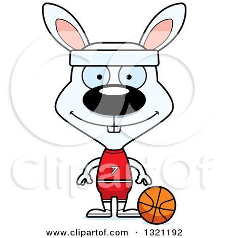 Clipart of a Cartoon Happy White Rabbit Soccer Player - Royalty Free Vector Illustration by Cory Thoman