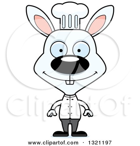 Clipart of a Cartoon Happy White Rabbit Chef - Royalty Free Vector Illustration by Cory Thoman