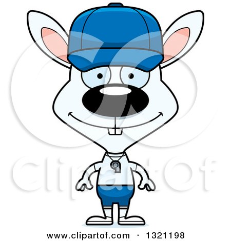 Clipart of a Cartoon Happy White Rabbit Baseball Player| Royalty Free Vector Illustration by Cory Thoman