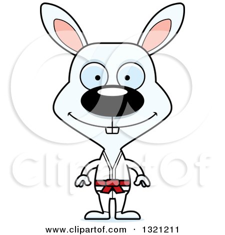 Clipart of a Cartoon Happy Karate Rabbit - Royalty Free Vector Illustration by Cory Thoman