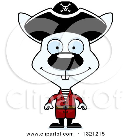 Clipart of a Cartoon Happy White Rabbit Pirate - Royalty Free Vector Illustration by Cory Thoman