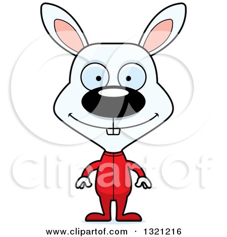Clipart of a Cartoon Happy Rabbit in Pjs - Royalty Free Vector Illustration by Cory Thoman