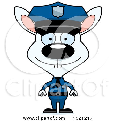 Clipart of a Cartoon Happy White Rabbit Police Officer - Royalty Free Vector Illustration by Cory Thoman