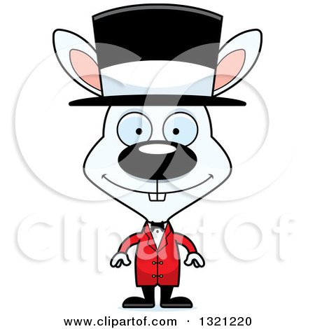 Clipart of a Cartoon Happy White Rabbit Circus Ringmaster - Royalty Free Vector Illustration by Cory Thoman